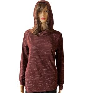 Nike Legend Veneer Dri-Fit Women’s Lightweight Hooded Shirt Maroon Medium NWOT